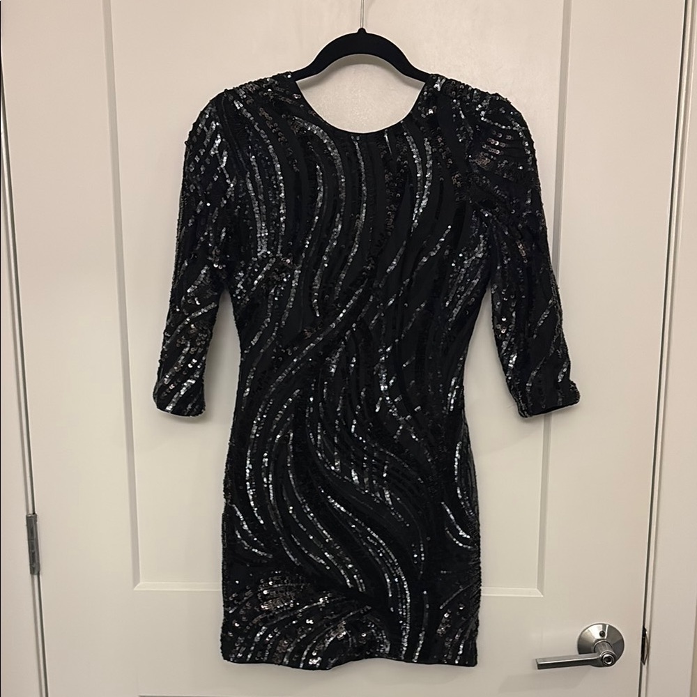Elegant Black Sequin Dress